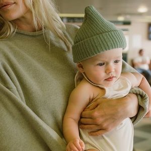 James Street Knit Baby Hat in Soft Green
